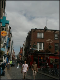 A look down the stret in Temple Bar