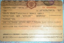 Bonnie's Russian Visa